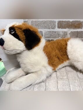 VTG RARE Prima Classic Collection Saint St Bernard Dog Plush Stuffed Animal 20”